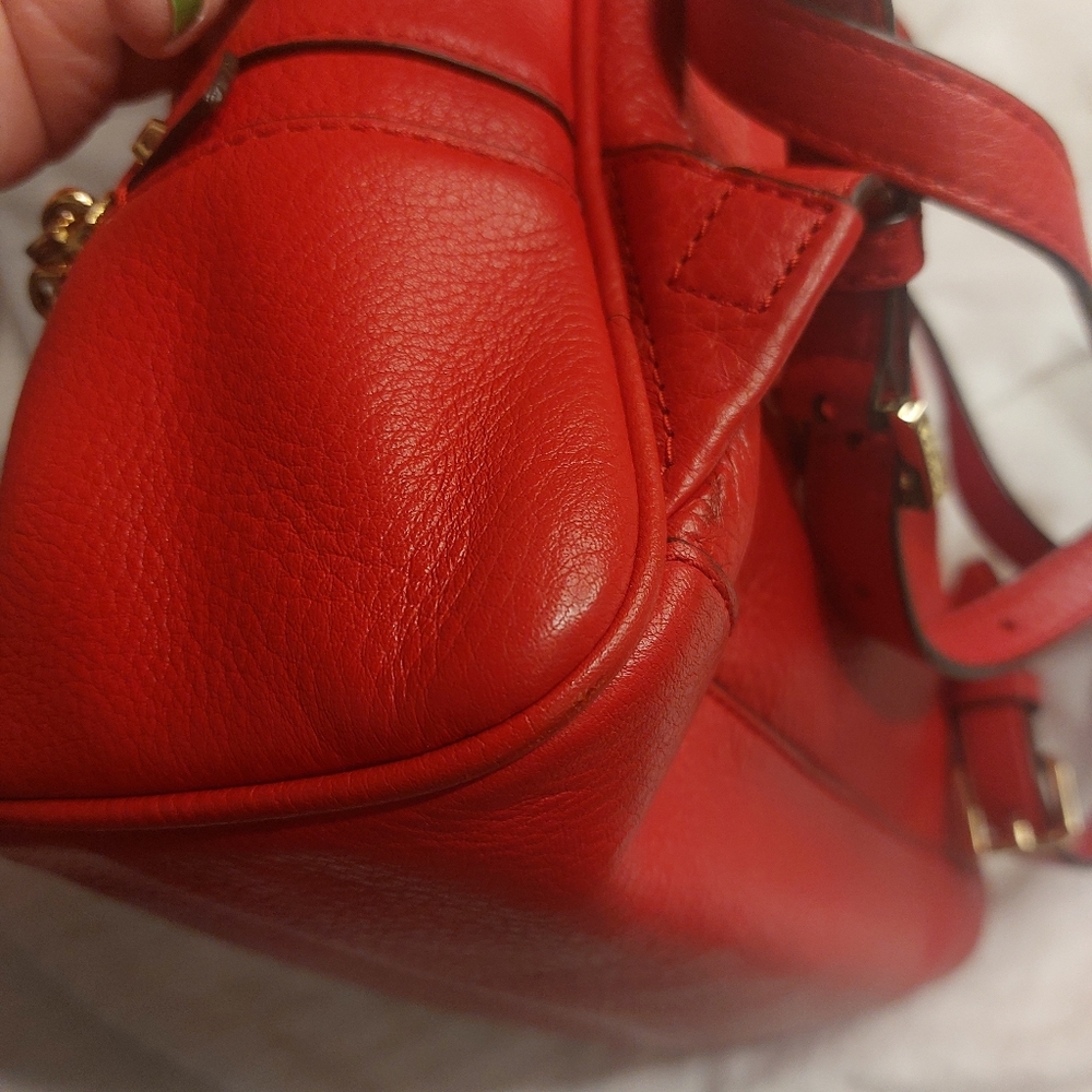 Michael Kors Red Rhea Leather Backpack - Picture 11 of 16